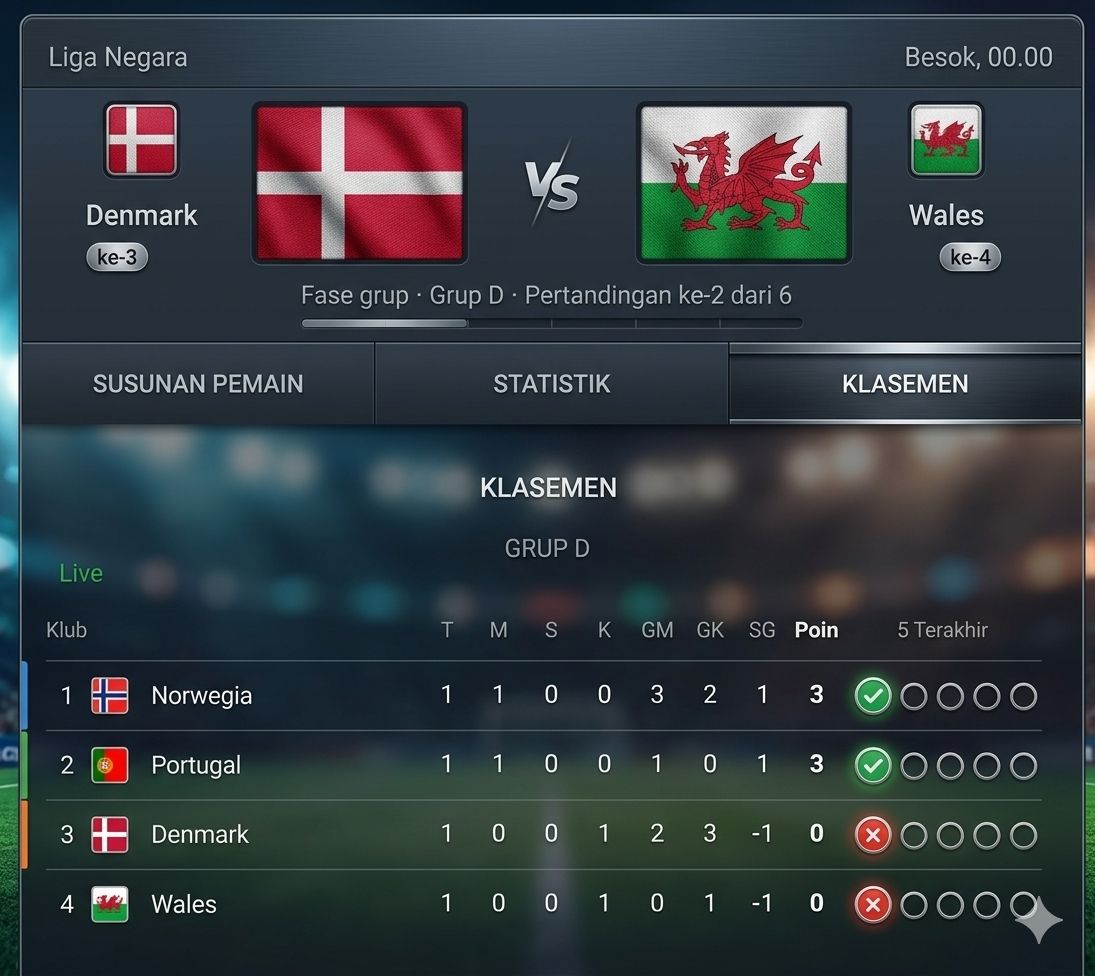 Denmark vs Wales: Sama-sama Kalah di Laga Pembuka, Siapa Bangkit di Matchday 2?