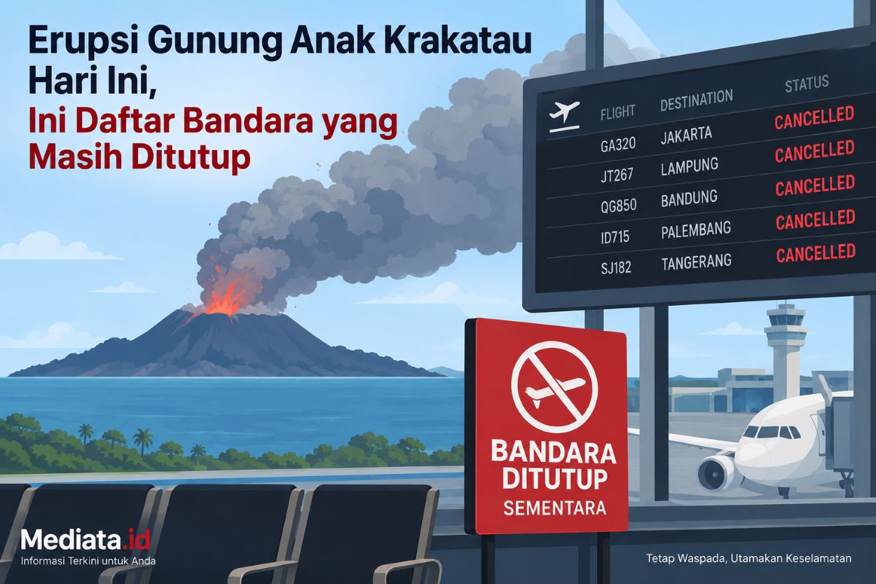 Erupsi Gunung Anak Krakatau Hari Ini, Ini Daftar Bandara yang Masih Ditutup Akibat Abu Vulkanik